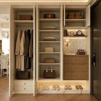 Armoire d'entrée moderne de luxe XINGRUI LX1 en bois, sur mesure, blanc crème, pour villa