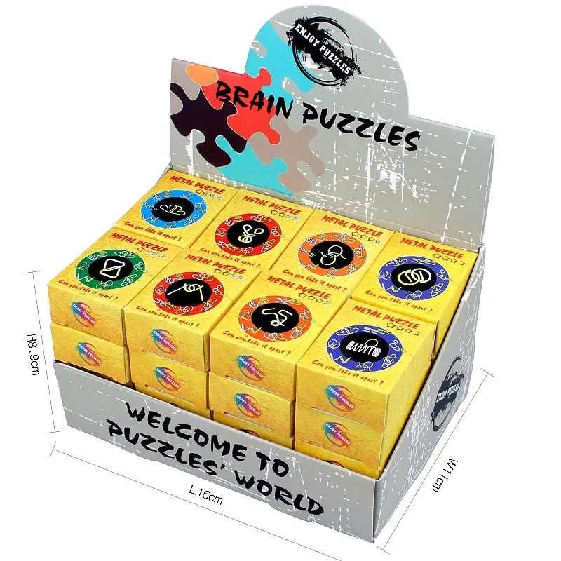 32PCS/Set Brain Teaser Metal Puzzle Amazon Hot Sale Iq Puzzle With PDQ