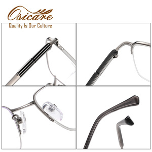 Osicare Designer Brand Half Prescription Specs Custom Eyeglasses Eyewear Men Eye Glasses Pure Titanium Optical <strong>Frames</strong> for Men - Product Image 4