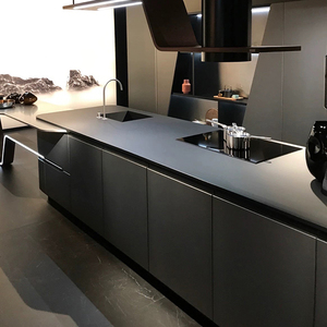 Hiện đại GH 2025 màu xám bóng hình chữ L tủ bếp đặt thân thiện với môi trong nhà mô-đun chống cháy vòi nước bản lề ngăn kéo giỏ - Product Image 2