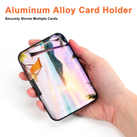 Porte-cartes de crédit fin en aluminium personnalisé, anti-RFID, avec fermeture à bouton, pour hommes et femmes - Prix entrepôt