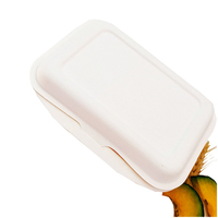 Bac à bagasse à 3 compartiments Service OEM étanche avec couvercle pour emporter de qualité alimentaire Type à clapet pour restaurant à emporter