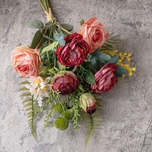 Ramo de Rosas Artificiales Galaxy, Tela Plástica Tejida, Decoración para Bodas y Hogar CF02158 - Product Image 3