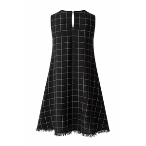 Vestido Mini a Cuadros para Mujer, Tejido con Estampado Digital, Cuello Redondo, Silueta Evase, Tela Suave, Fabricante y Proveedor OEM al por Mayor - Product Image 2