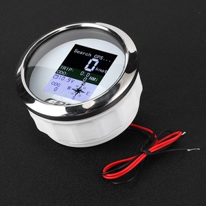 85mm Compteur de vitesse GPS Voiture Bateau Ingénieur Étanchéité inoxydable Jauges numériques Cadran Blanc - Product Image 4