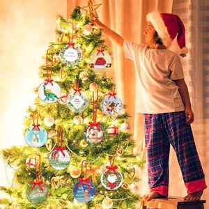 High Quality UV Custom Personalized Acrylic <b>Christmas</b> <b>Tree</b> Ornaments Laser Engraving Shatterproof Waterproof European Style - Product Image 4
