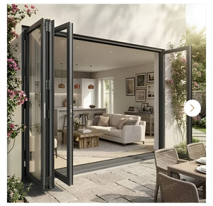 Portes patio pliantes en aluminium sur mesure, système de porte pliante en verre à cadre fin - Product Image 1