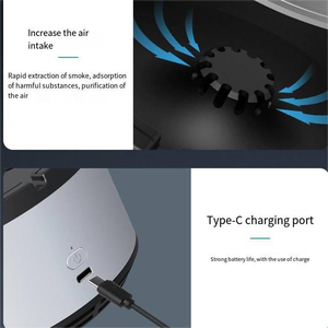 Cendrier rechargeable sans <span class=keywords><strong>fumée</strong></span>, absorbant la <span class=keywords><strong>fumée</strong></span> secondaire, portable, 2 en 1, cendrier électrique, purificateur d'air - Product Image 3