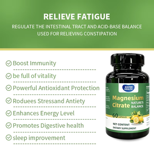 Citrate de Magnésium 60 Capsules – Complément Quotidien – Soutient les Fabricants OEM/ODM – Capsules Complexes de Citrate de Magnésium 60 Capsules - Product Image 1