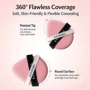 Ensemble de houppettes de maquillage beauté, éponges de fond de teint douces extensibles à l'eau, utilisation humide et sèche - Product Image 5