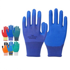 Guantes de Látex Espumado Transpirables, Antideslizantes, Resistentes a la Abrasión, con Textura Arrugada, Guantes de Protección Laboral para Mantenimiento de Maquinaria - Product Image 1