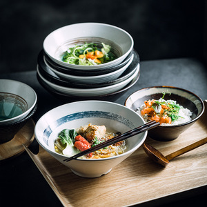 Grand bol conique en céramique japonaise <span class=keywords><strong>moderne</strong></span> pour ramen et soupes – <span class=keywords><strong>Ensemble</strong></span> de <span class=keywords><strong>vaisselle</strong></span> de gros pour fêtes, incluant un bol créatif en forme de trompette - Product Image 2