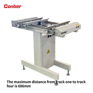 สายพานลำเลียงอัตโนมัติแบบสองรางสำหรับประกอบแผงวงจรพิมพ์ SMT ยี่ห้อ Conber พร้อมเครื่องถ่ายโอนแบบสองเลน ควบคุมด้วย PLC มอเตอร์ LED 220V อุปกรณ์อิเล็กทรอนิกส์ - Product Image 3