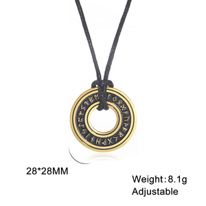 MECYLIFE Nordic Rune Necklaces for Men Stainless Steel Adjustable Rope <strong>Chain</strong> Viking Pagan <strong>Elder</strong> Futhark Pendant Amulet - Product Image 5
