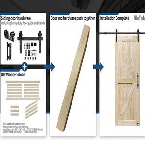 Ensembles de quincaillerie modernes en bois massif pour portes de grange DIY, étanches, avec conception de modèle 3D, pour chambre à coucher, entrée d'hôtel, salon, extérieur, appartement - Product Image 2