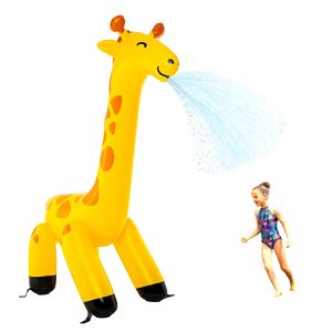 Vente directe : Arroseur gonflable girafe, jouet aquatique pour enfants, idéal pour le jardin et les jeux d'été en extérieur, facile à gonfler et à dégonfler, jeu aquatique. - Product Image 1