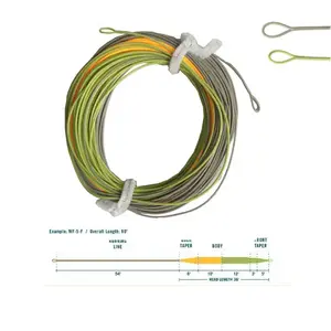 Ligne de pêche à la mouche flottante avec 2 boucles soudées, poids vers l'avant, 3-9F/S, 100 pieds, pointe coulante, matériau en nylon, rivière, lac, ruisseau, longueur 1000 m - Product Image 2