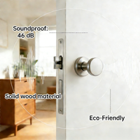 Porte en bois haute performance, épaisseur de panneau 58 mm, réduction du bruit 46 dB, porte intérieure en bois massif pour hôtels et chambres, étanche