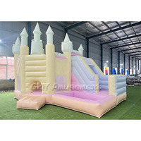 Offre Spéciale Château Gonflable Rose Pastel PVC Grande Maison de Rebond pour Adultes et Enfants