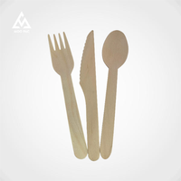 Ensembles de couverts jetables compostables en bois bambou amidon de maïs couteau fourchette cuillère ensembles de couverts