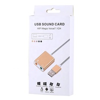 Carte son externe USB 7.1 canaux en alliage d'aluminium OEM bon marché, Plug and Play, sans pilote, adaptateur audio pour ordinateur PC portable