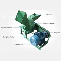 Broyeur de coques de noix de coco et de bois, déchiqueteuse à moteur diesel pour la production de sciure