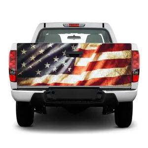 Pegatina de vinilo con estampado de la bandera americana del coche, adhesivo para puerta trasera, con logotipo de camioneta, 3m