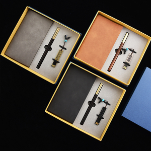 Xinrunjin, Kit de escritura de cuero PU de lujo, unidad USB, marca personalizada, serigrafía, juego de bolígrafos para cuaderno, regalo promocional de negocios - Product Image 3