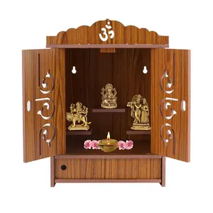 Rustic Brown Wall Hanging Pooja Mandir Temple Jar Home Decor Indian Temples For Home