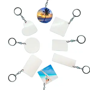 20 PCS/Lot Porte-clés personnalisé vierge à double face avec impression par sublimation Porte-clés DIY en métal et aluminium