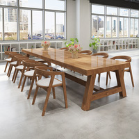 Table de conférence en bois pour bureau, bureau de réunion spacieux pour salle de séminaire d'entreprise