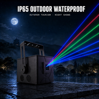 Projecteur laser RGB 10W étanche pour extérieur, idéal pour les événements scéniques, les soirées DJ et les spectacles nocturnes touristiques, avec scanner Galvo 25KPPS