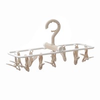 Iknow Porte-manteau mural pliable à un seul niveau avec pince, design flexible pour salle de bain et salon