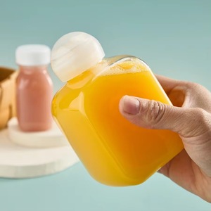 Nueva Botella PET Transparente Cuadrada Plana <span class=keywords><strong>de</strong></span> 420 ml para Té con Leche y Jugos, Envase Desechable para Bebidas <span class=keywords><strong>de</strong></span> Grado Alimenticio con Logotipo Personalizado - Product Image 2