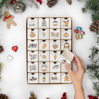 Boîte d'emballage en forme de coquille pour bougie chauffe-plat en cire vide à faire soi-même, personnalisée, 12 à 24 jours, calendrier de l'avent de Noël