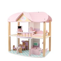 Mainan edukasi dini, mainan edukasi usia dini buatan tangan putri kayu untuk rumah boneka Vila anak-anak Model mainan rakitan rumah