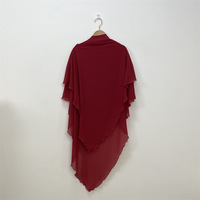 Écharpe islamique arabe du Moyen-Orient à double couche pour femmes, châle en mousseline, hijab, foulard de prière, jilbab, khimar