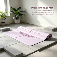 Tapis de yoga double face antidérapant et imperméable de 1830 mm de long en cuir PU et caoutchouc naturel, pliable, pour femmes, idéal pour la gymnastique - Nouveauté en gros