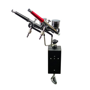 Soporte para aerógrafo con clip para dos bolígrafos, herramienta de almacenamiento de obras de arte con alimentación por gravedad de metal, portátil - Product Image 1