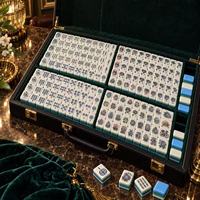 Ensemble de mahjong américain de luxe bleu et blanc, 166 tuiles, acrylique 4 couches, pour cadeau de fête