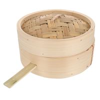 Outils de cuisson de cuisine à vapeur ou à chaleur en bambou avec poignée en bambou