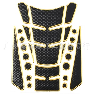 Pegatina para Tanque de Combustible de Motocicleta Moshark, Diseño de Espina de Pescado 3D, Calcomanía Decorativa Negra y Dorada para Personalizar la Moto - Product Image 1