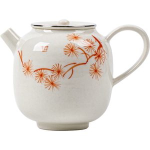 Guanlan Wood Ash Hand Painted Iron Red Pine Breeze Ceramic Teapot Round With Lid Kung Fu <b>Tea</b> <b>Set</b> Single Teapot - Product Image 5