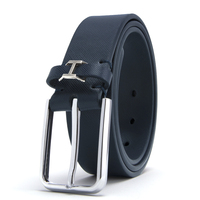 Ceinture en cuir véritable GUGETI avec logo métallique personnalisé, boucle en alliage, style décontracté et professionnel, respirante, durable, classique et vintage