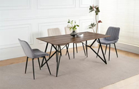 Meubles de salle à manger, table et chaises en bois, meubles modernes pour la cuisine, 6 personnes, structure en métal + bois MDF, designs modernes
