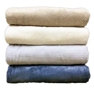 毛毯用100% 聚酯超细纤维法兰绒织物