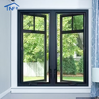 Ventanas Abatibles de Aluminio con Doble Acristalamiento Templado, Resistentes a Huracanes, con Certificación NFRC AS2047 CE, Personalizadas, Impermeables y con Vidrio LOW-E