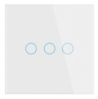 Interrupteur d'éclairage intelligent UEMON pour maison connectée, compatible Zigbee, norme UE/Royaume-Uni, 1/2/3 boutons, tactile, en verre, avec cadre en aluminium, fil neutre universel
