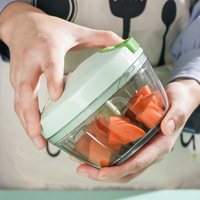 Picador Manual de Ajo de 400 ml, Picador Manual de Verduras, Cortador de Cebolla y Ajo, Herramienta de Cocina Multifuncional para Preparar Alimentos Rápidamente