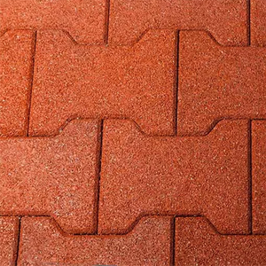 بلاط مطاطي للأرضيات، بلاط متشابك للاستخدام الخارجي في ملاعب كرة السلة، بلاط مطاطي متداخل على شكل عظمة الكلب - Product Image 4